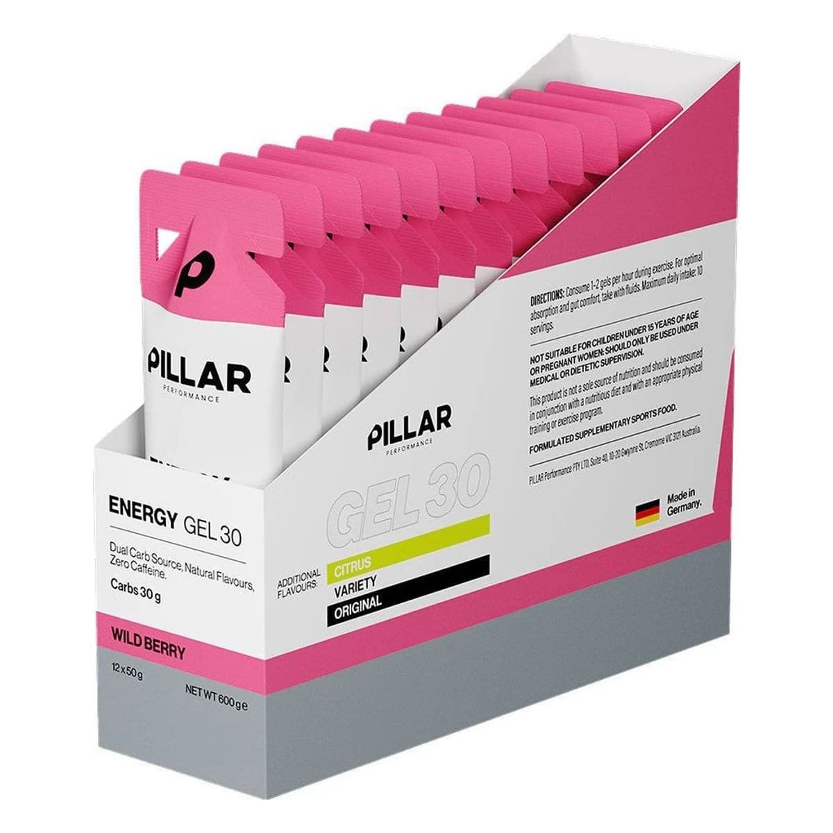 PILLAR ENERGY GEL WILD BERRY - BOX